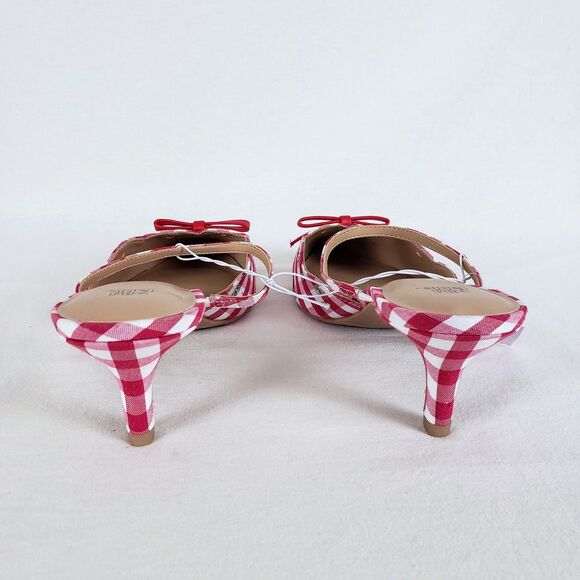 Wild Fable Coquette Gingham Kitten Heels Womens 11 Red Grommet Retro Cottage NWT - Picture 4 of 9